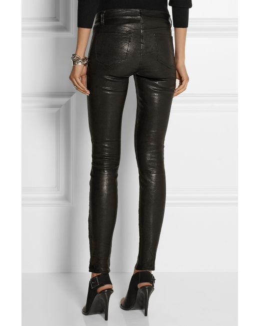 J brand 8001 Leather Skinny Pants in Black - Save 11% | Lyst