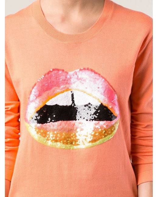 Markus Lupfer Neon Dip Lara Lip Sweater in Orange Lyst UK