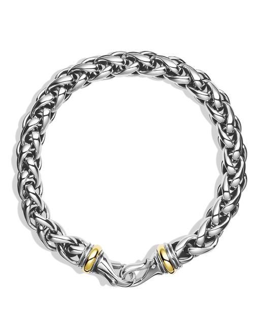 David Yurman Metallic Large Wheat Chain Bracelet With Gold for men