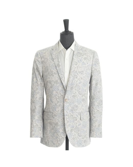 J.Crew Gray Ludlow Suit Jacket In Floral Japanese Cotton for men