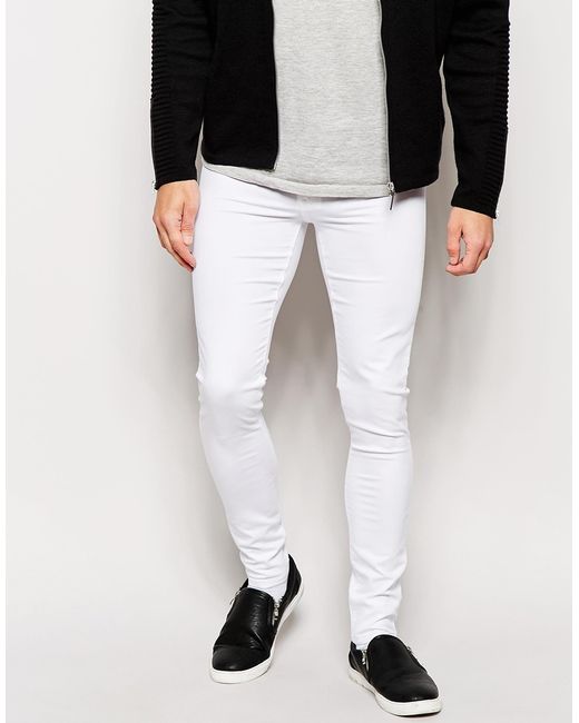 ASOS Denim Spray On Jeans in White for 