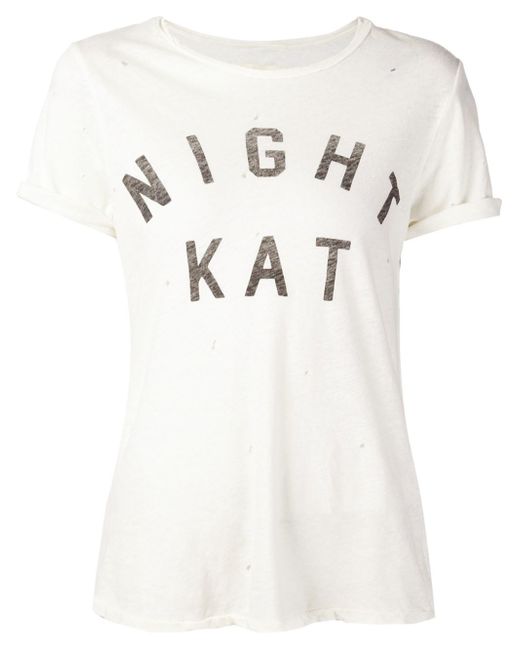 Current/Elliott White Night Kat Print T-shirt