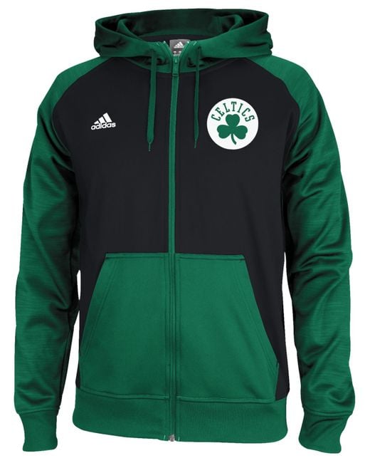 adidas Men'S Boston Celtics Pre-Game Full-Zip Hoodie in Black/Green (Green)  for Men | Lyst