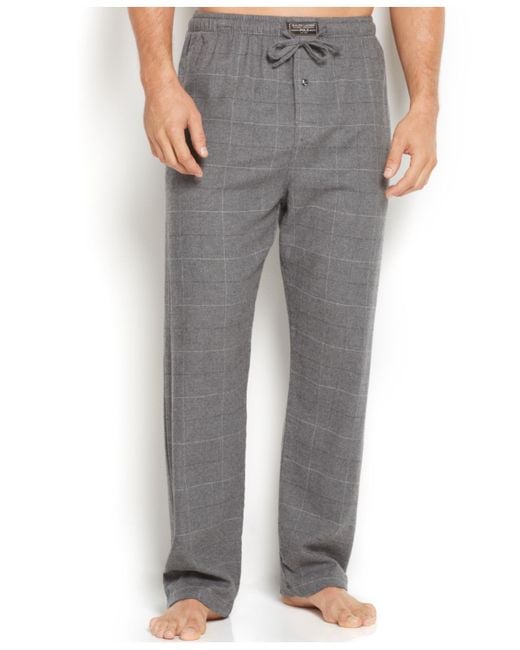 Polo ralph lauren Men's Plaid Flannel Pajama Pants in Gray for Men ...
