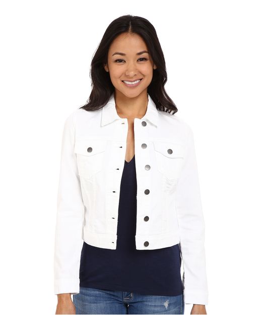 Kut from the kloth Petite Helena Denim Jacket in White (Optic White) Lyst