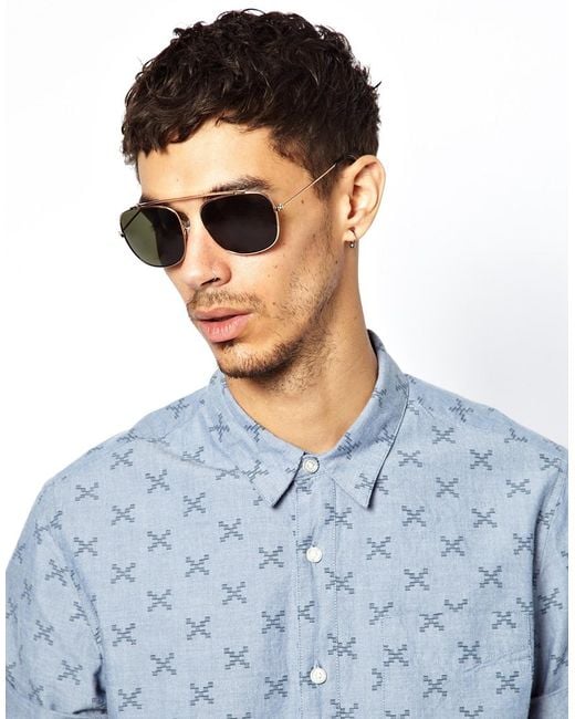 Aviator sunglasses without nose clearance piece