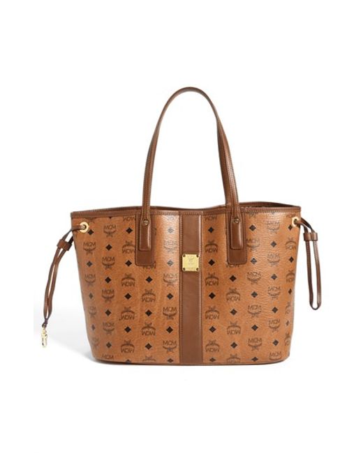 mcm liz large shopper bag cognac