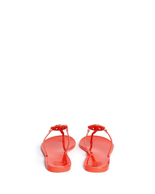 Tory Burch Mini Miller Jelly Thong Sandals in Orange Lyst