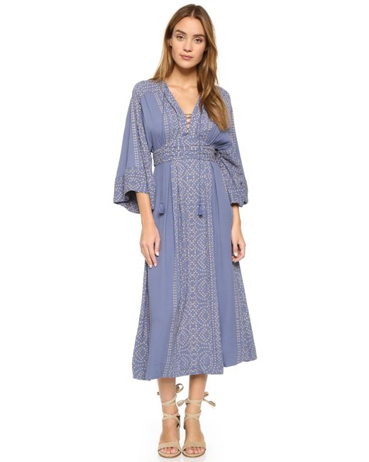 Free People Blue Modern Kimono Maxi Dress