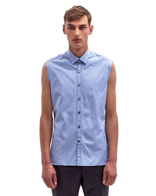 Lanvin Blue Mens Sleeveless Shirt for men