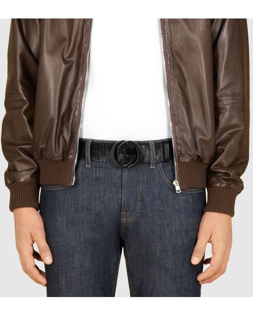 Gucci Belt With Interlocking G Buckle in Black Lyst