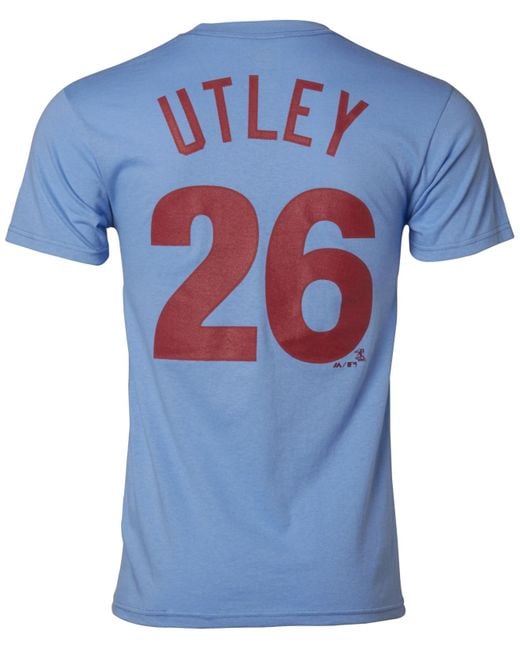 Majestic Blue Men's Chase Utley Philadelphia Phillies Official Player T-shirt for men