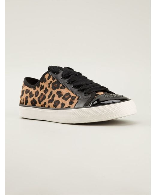 Tory Burch Leopard Print Sneakers in Black | Lyst
