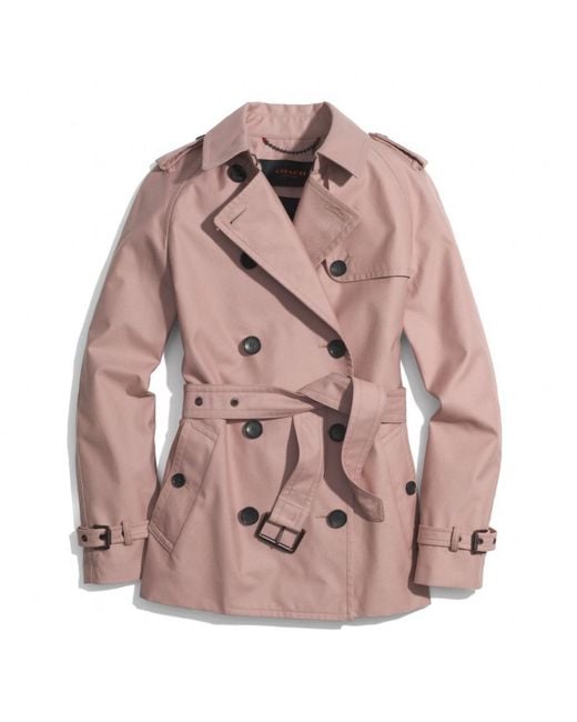 COACH Pink Classic Short Trench