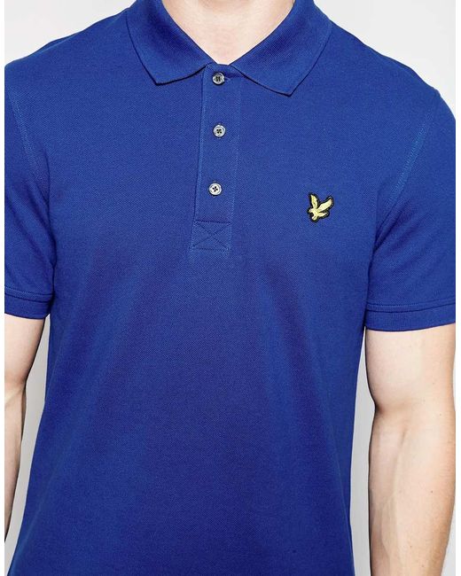 Lyle & Scott Blue Polo Shirt With Eagle Logo for men