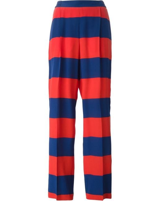 Stella McCartney Horizontal Stripes Trousers in Blue