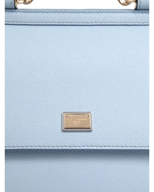 Dolce & Gabbana Blue Medium Sicily Dauphine Leather Bag