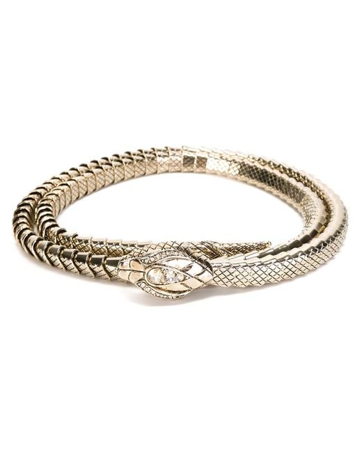 Roberto Cavalli Metallic Metal Snake Belt