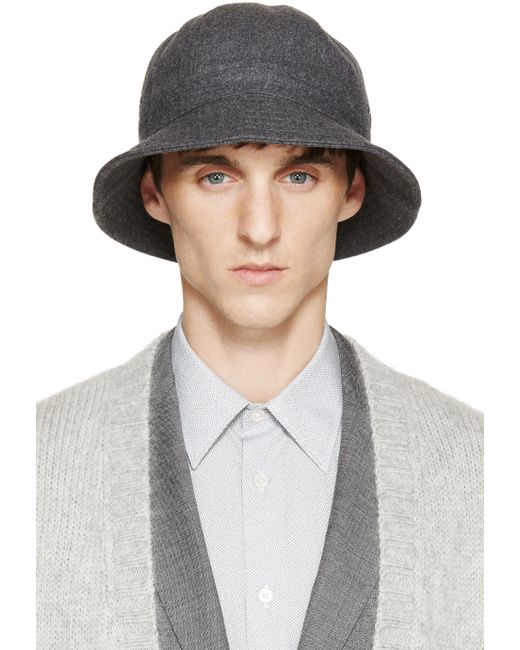 Paul Smith Gray Grey Wool Robert Bucket Hat for men