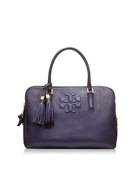 Tory Burch Thea Triple Zip Compartment Satchel in Blue | Lyst