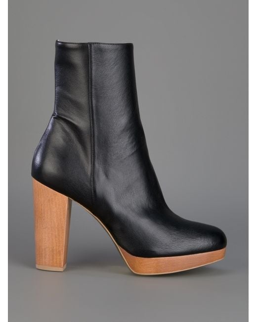 Stella McCartney Black Wooden Heel Boots