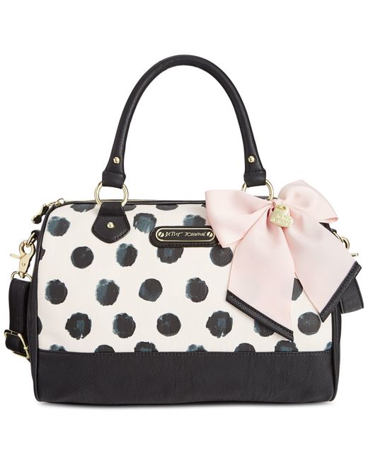 Betsey Johnson Dot Satchel In Black (Dot) | Lyst