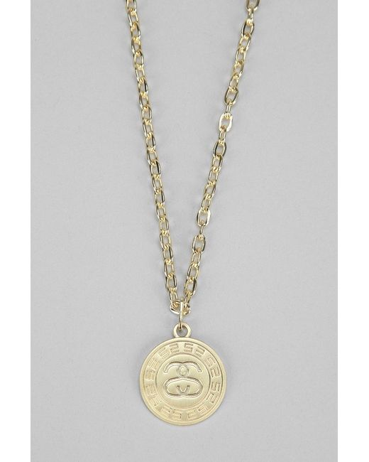 Stussy Metallic Greek Necklace for men