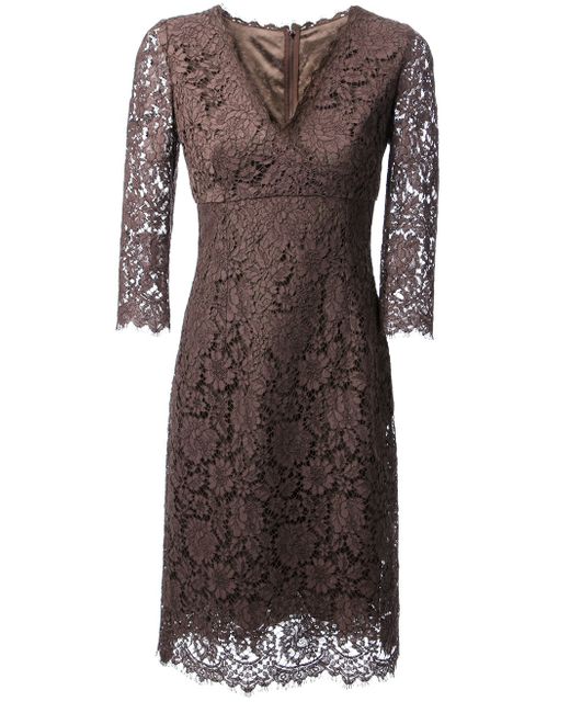 Dolce & Gabbana Brown Lace Dress