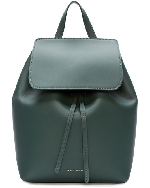 Mansur Gavriel Green Leather Mini Backpack for men