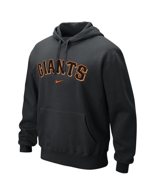 Nike San Francisco Giants Center Swoosh Hoodie Cotton Size S Black MLB