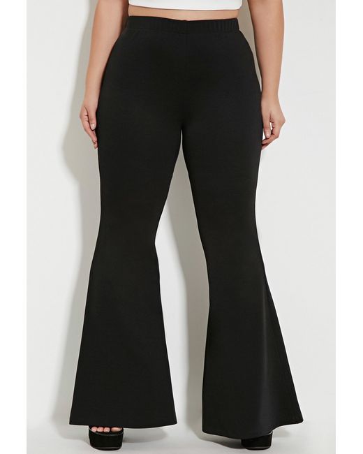 black plus size flare pants