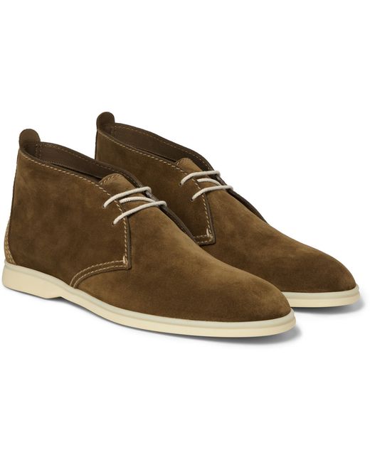 Loro Piana Soft Walk Suede Chukka Boots in Brown for Men | Lyst
