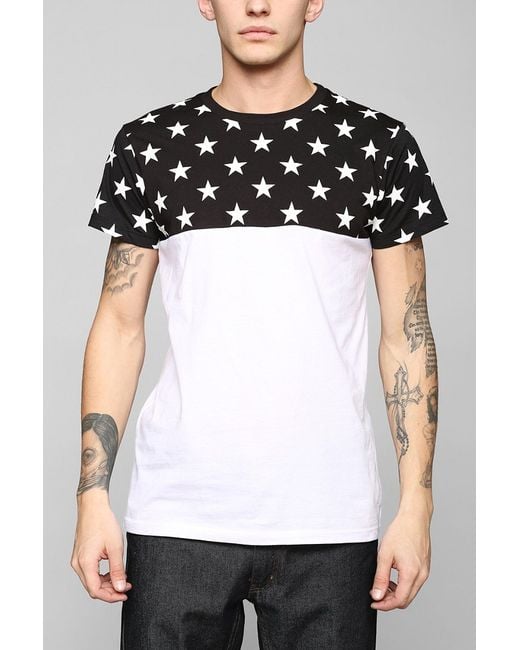Urban Outfitters Colorblock Stars Tee in Black for Men | Lyst