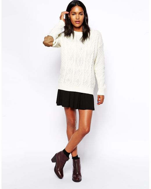 Mens cable knit sweater with elbow patches cheap