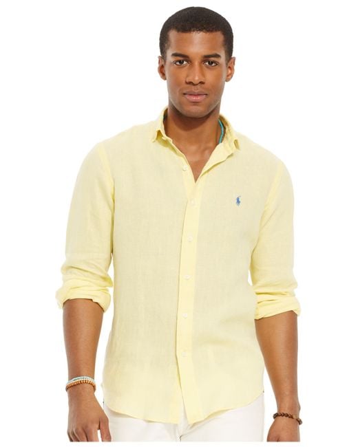 Polo Ralph Lauren Yellow Linen Sport Shirt for men