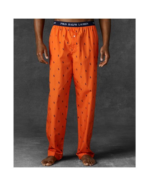 Ralph Lauren Orange Polo Mens Polo Player Pants for men