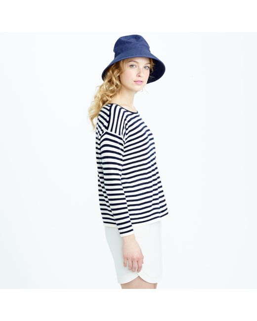 J.Crew Blue Collection Featherweight Cashmere Long-sleeve T-shirt In Stripe