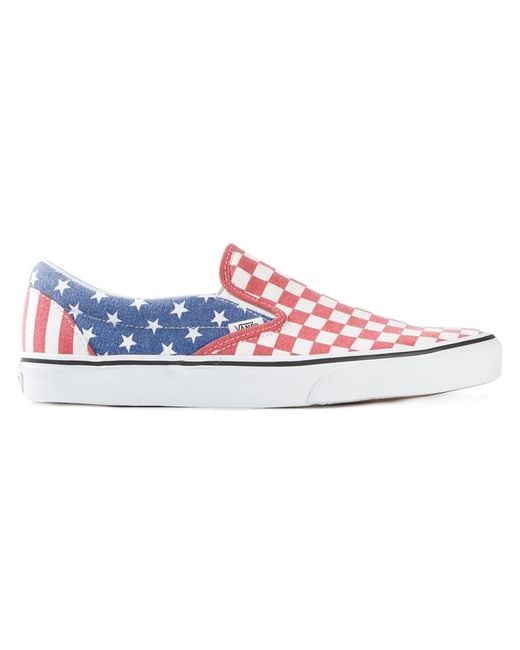 Vans 'Stars And Stripes' Slip-On Sneakers in Red (Blue) for Men | Lyst