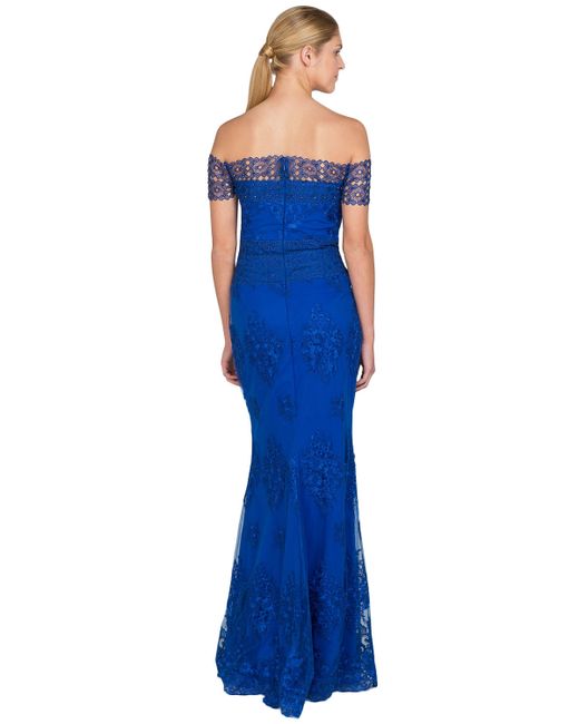 badgley mischka cobalt sweetheart gown