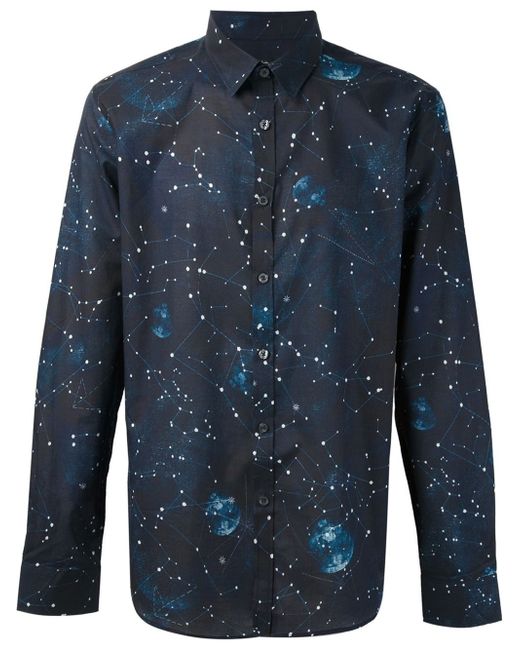 Paul Smith Blue Constellation Print Shirt for men