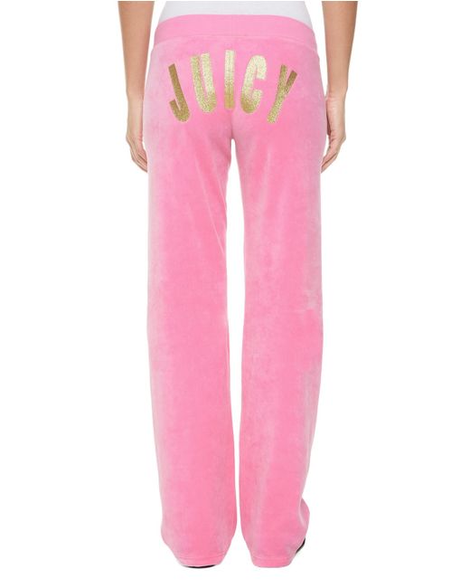 Juicy couture Logo Jc Starburst Velour Original Pant in Pink (Cameo) | Lyst