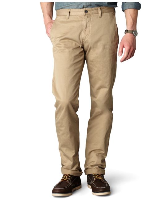 Dockers D1 Slim Tapered Fit Alpha Khaki Flat Front Pants in Natural for Men  | Lyst