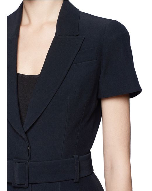 Alexander McQueen Belted Short Sleeve Blazer in Black | Lyst