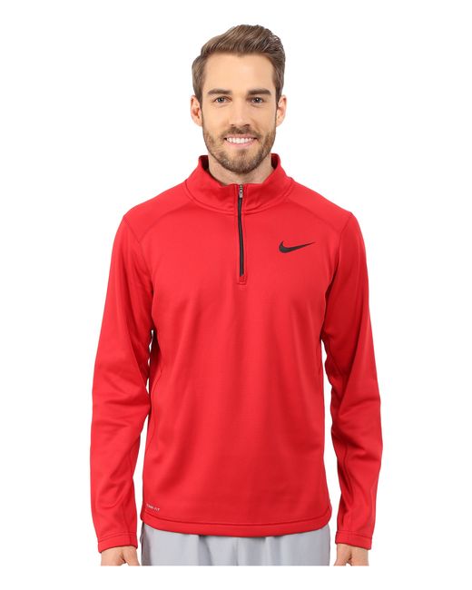 Nike Ko 1/4 Zip Top in Red for Men