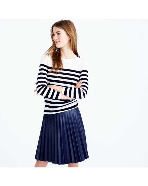 J.Crew Blue Tippi Striped Sweater With Shoulder Buttons