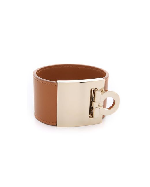 Ferragamo Wide Gancio Cuff Bracelet - Sienne in Brown | Lyst Canada