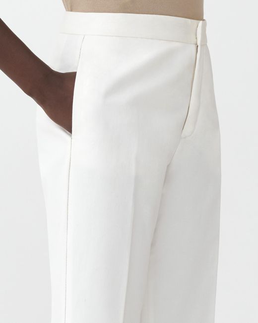 Fabiana Filippi White Cotton Gabardine Regular Fit Trousers