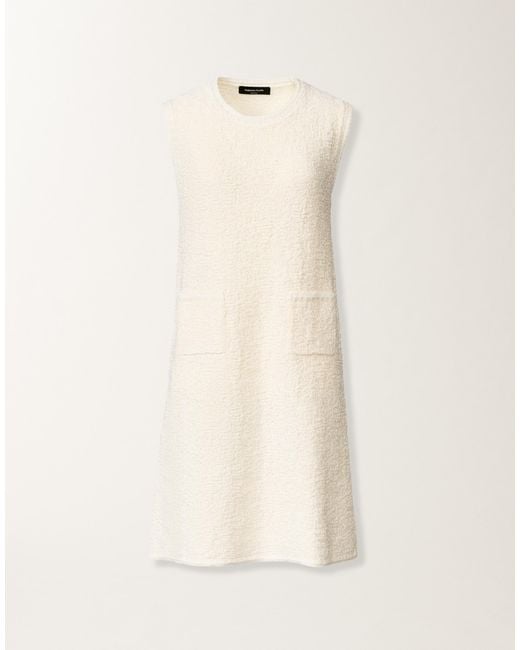 Fabiana Filippi Natural Cotton Tweed Dress With Sequins