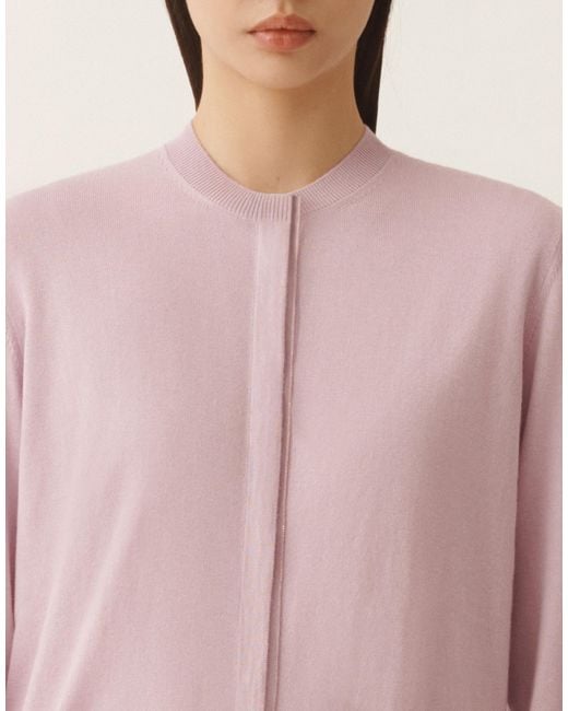 Fabiana Filippi Pink Wool And Cotton Cardigan