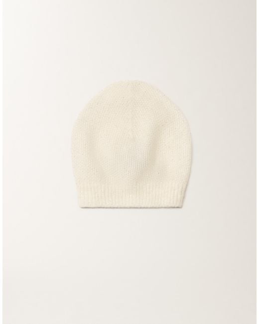 Fabiana Filippi Natural Mohair Cap With Micro Sequins, Raffia